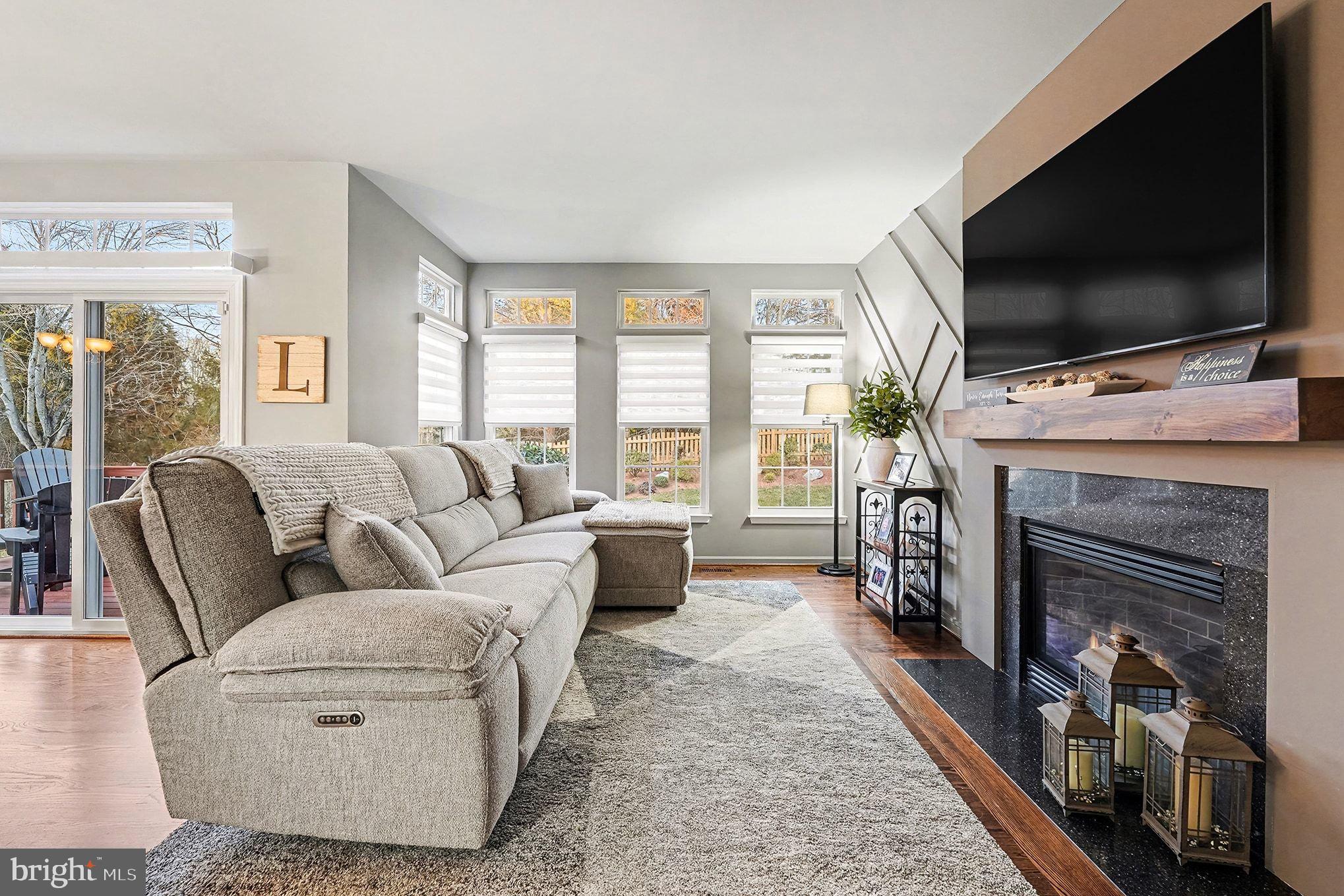 6465 Colonial Village Loop Manassas, VA 20112 - Photo 14 of 39 a living room with furniture a flat screen tv and a fireplace