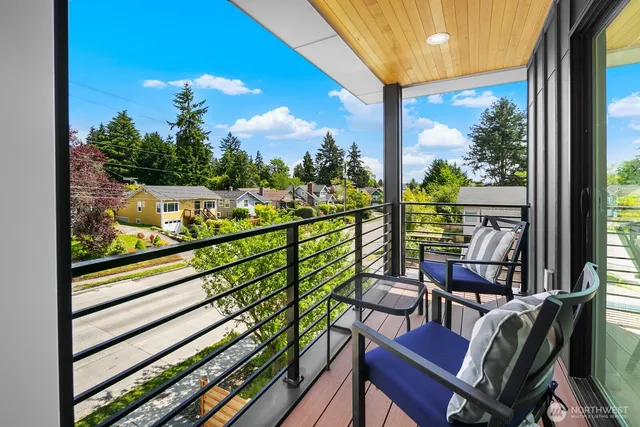 a view of a two chair in the balcony