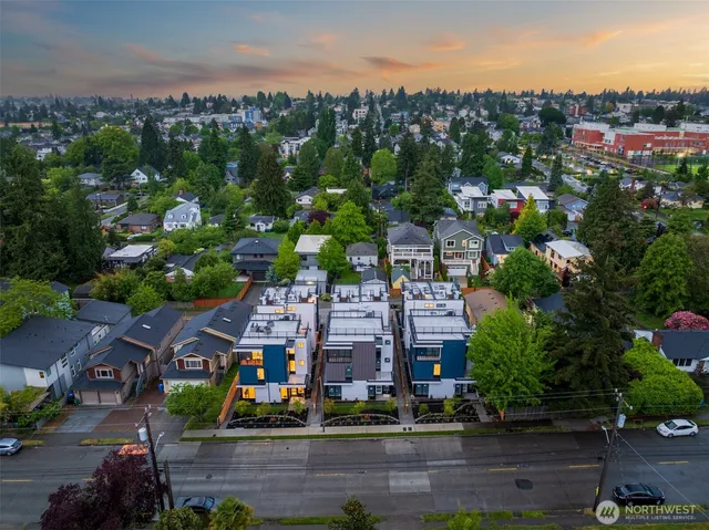 an aerial view of multiple house