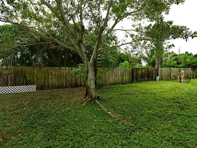 a backyard of a house with lots of green space