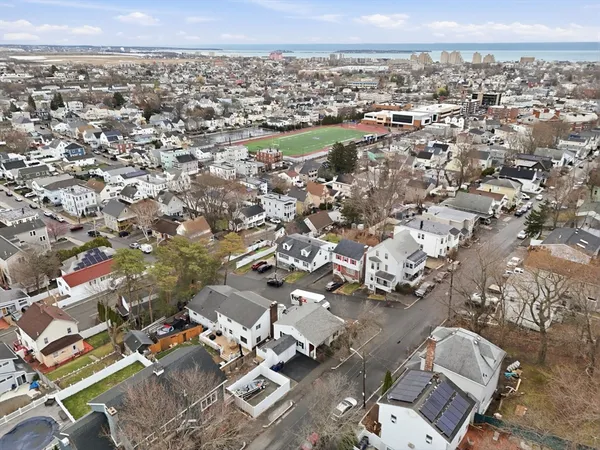 an aerial view of a city