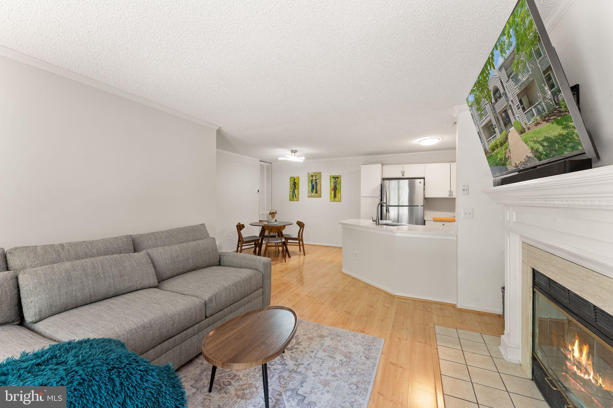 11741 Summerchase Circle, Unit A Reston, VA 20194 - Photo 7 of 32 a living room with furniture and a fireplace