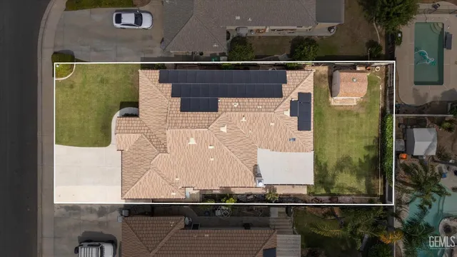 an aerial view of a balcony