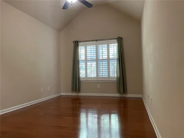 a view of a room with racks on the wall