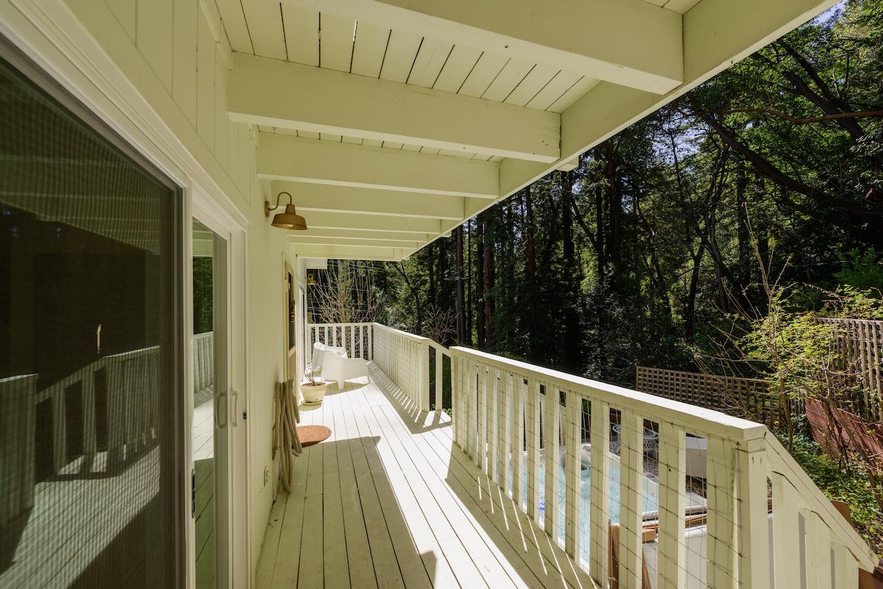 10735 Westwood Road Felton, CA 95018 - Photo 110 of 118 a view of balcony with wooden floor and fence