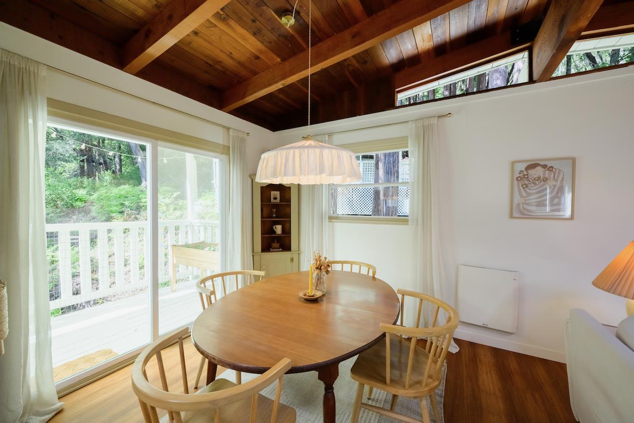 10735 Westwood Road Felton, CA 95018 - Photo 60 of 118 a view of a dining room with furniture window and wooden floor