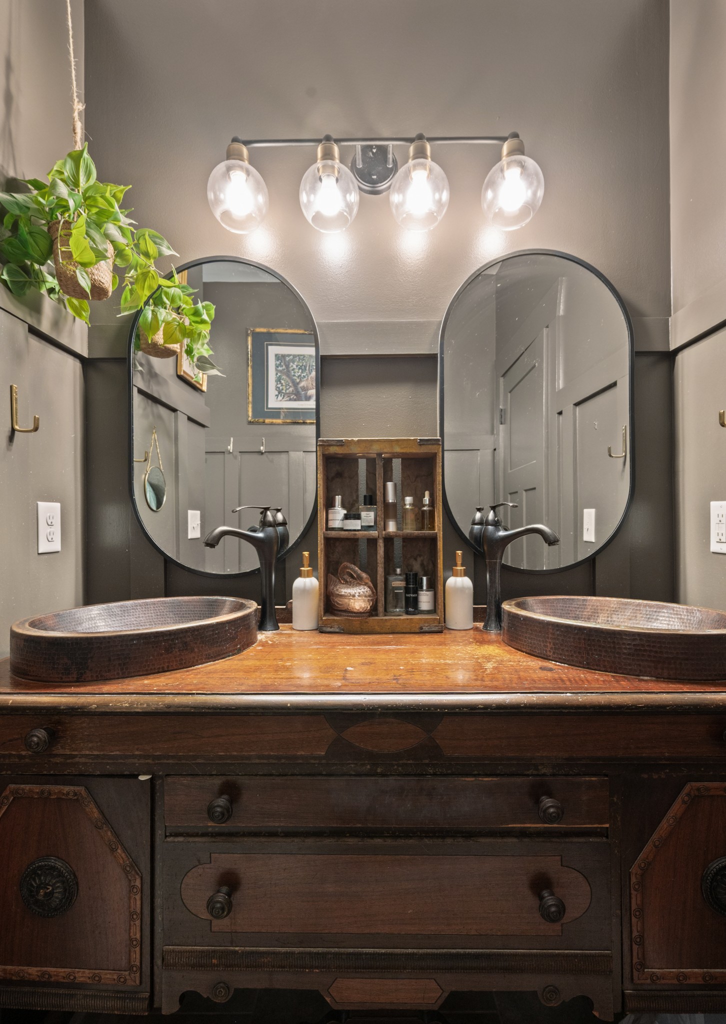 108 Poplar Street Dickson, TN 37055 - Photo 25 of 39 a bathroom with a mirror and vanity
