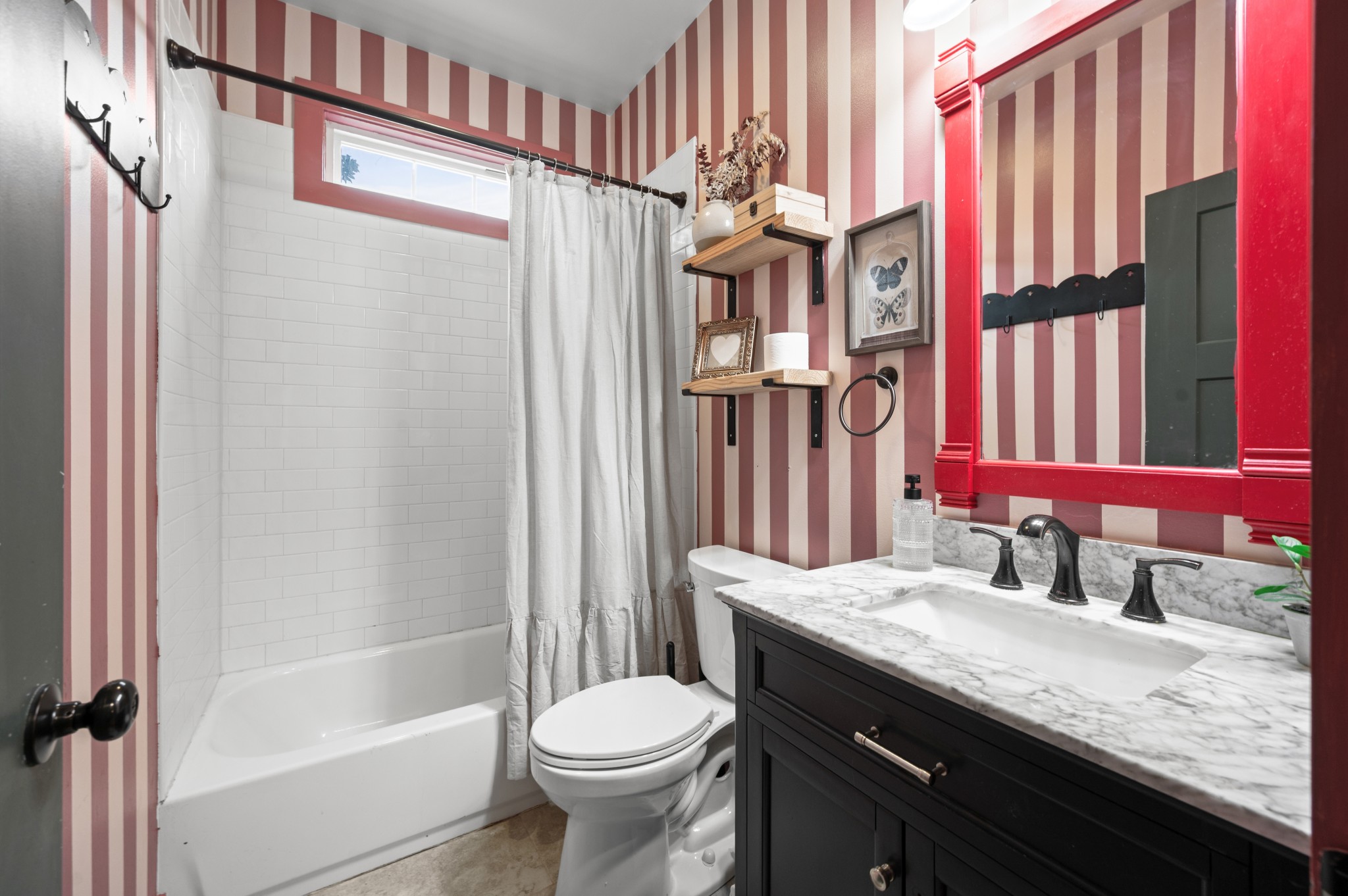 108 Poplar Street Dickson, TN 37055 - Photo 28 of 39 a bathroom with a granite countertop sink toilet and shower