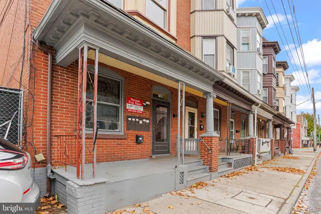 a view of a building with door