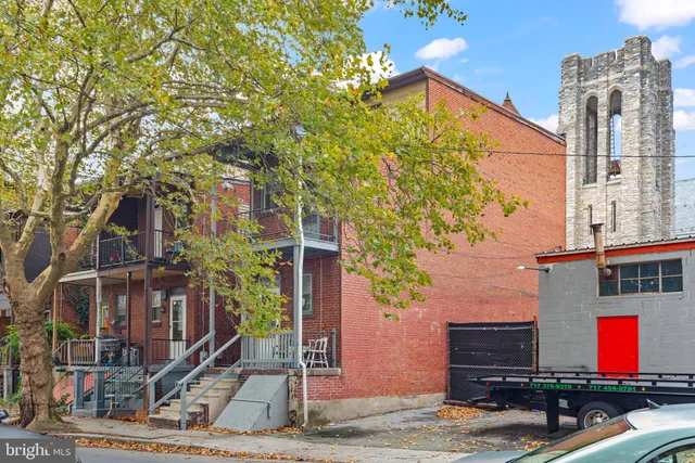 a front view of a building