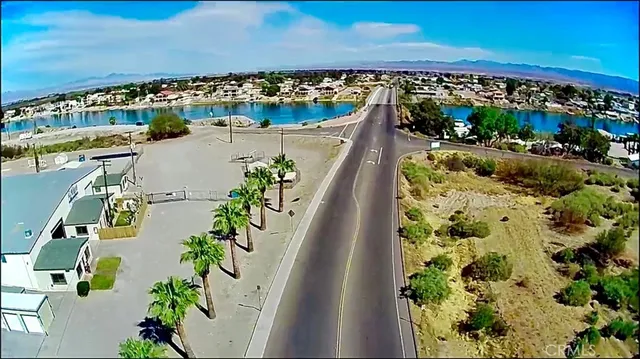 a view of a city and ocean view
