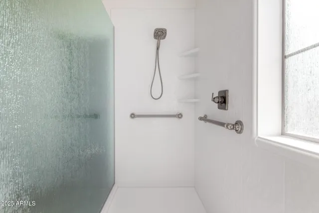 a bathroom with a shower