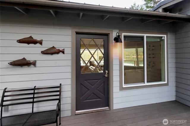 a view of a door of the house