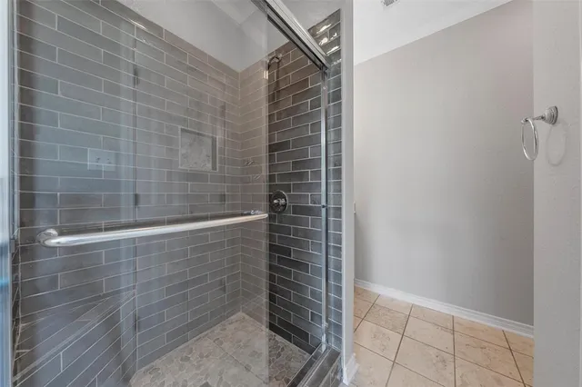 a bathroom with a shower