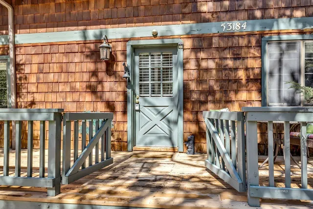 a view of a balcony with a staircase