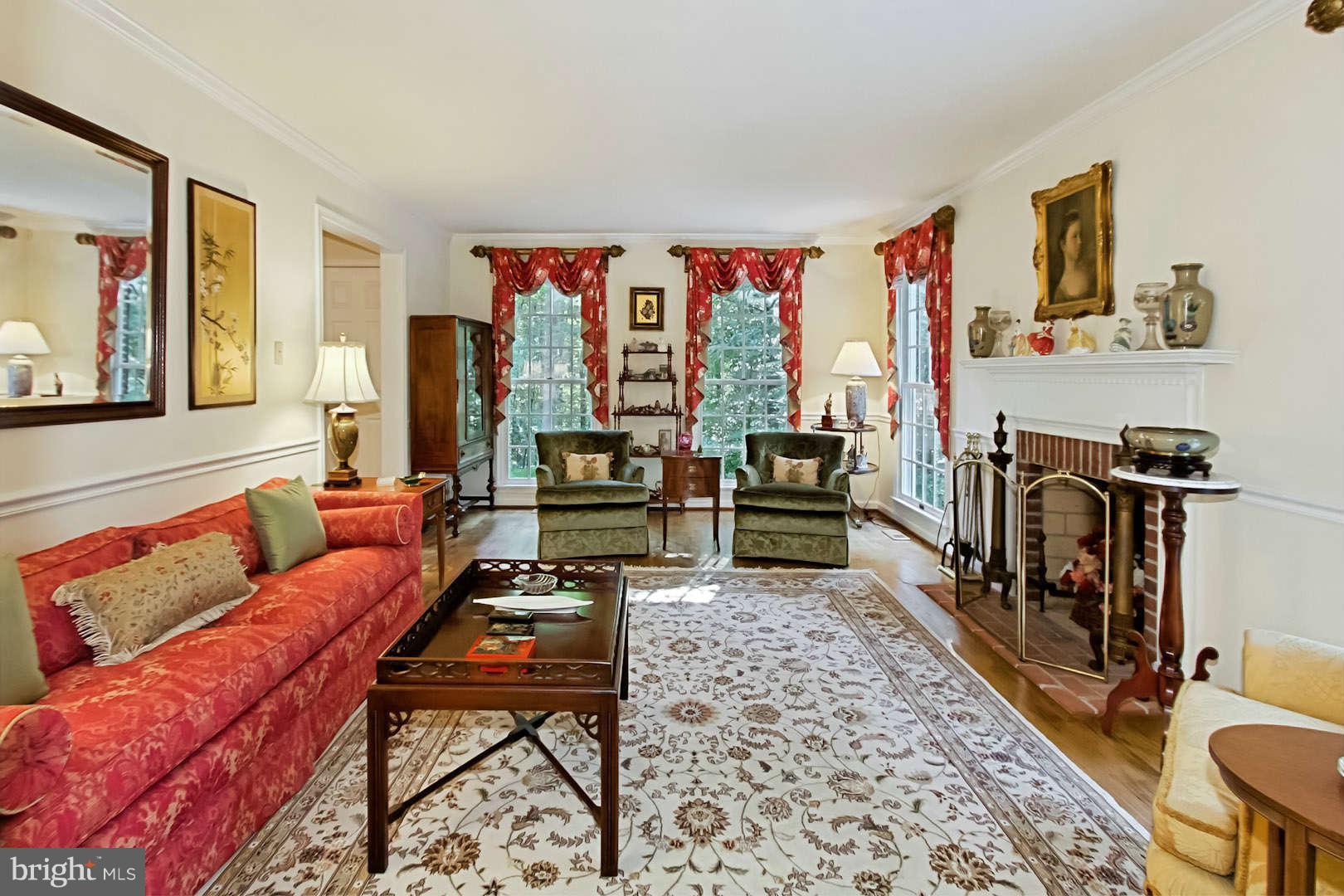 Living Room with Woodburning Fireplace