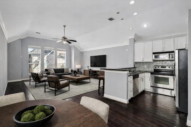 a view of a city with tall buildings