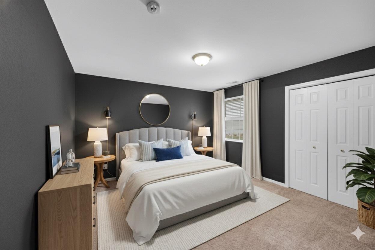 8461 Pierce Street Merrillville, IN 46410 - Photo 14 of 21 a bedroom with a bed and a potted plant