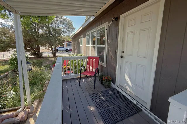 a view of porch with seating space