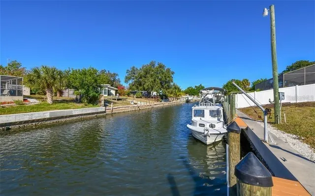a view of a lake with houses