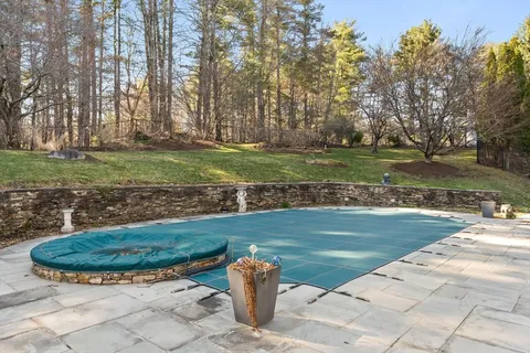 a view of a golf course with a garden