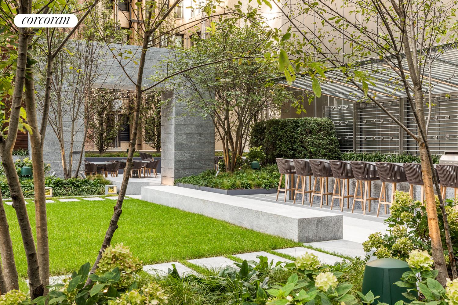 217 West 57th Street, Unit 84W Manhattan, NY 10019 - Photo 13 of 24 a garden view with a seating space