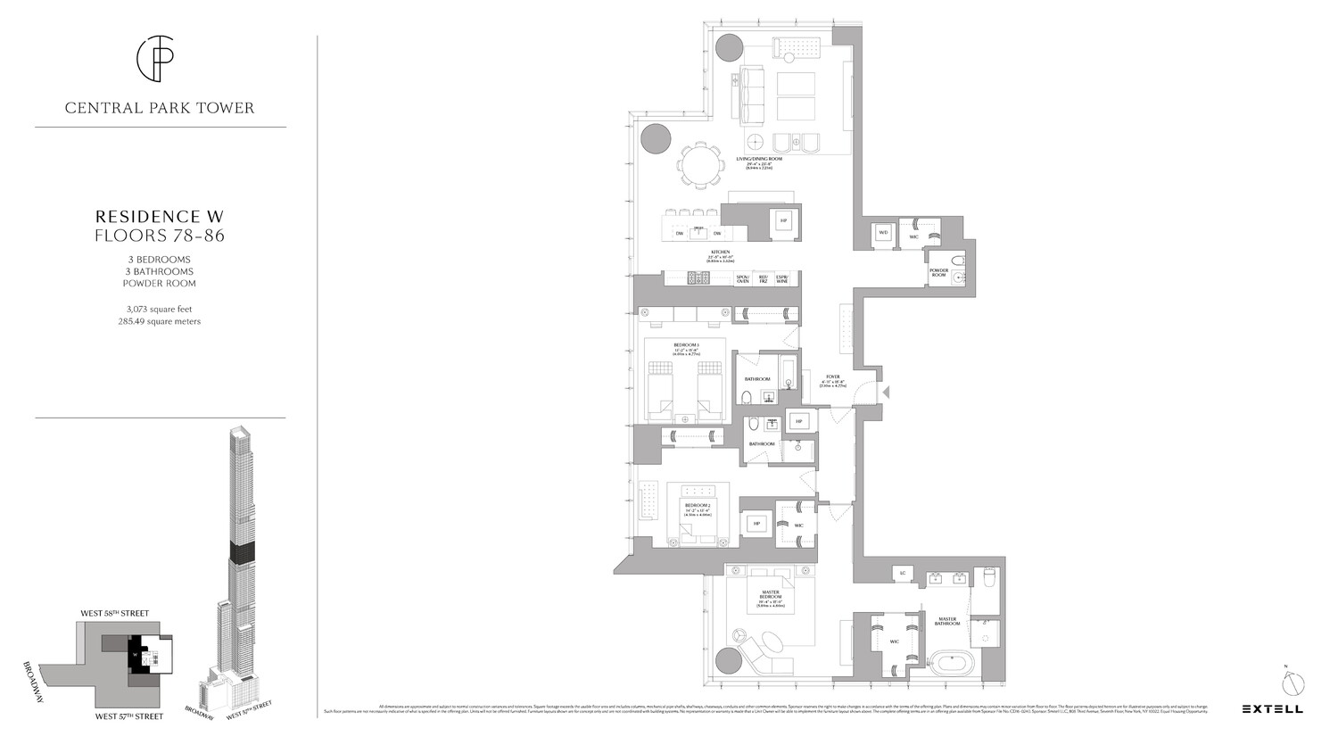 217 West 57th Street, Unit 84W Manhattan, NY 10019 - Photo 24 of 24 a picture of a floor plan