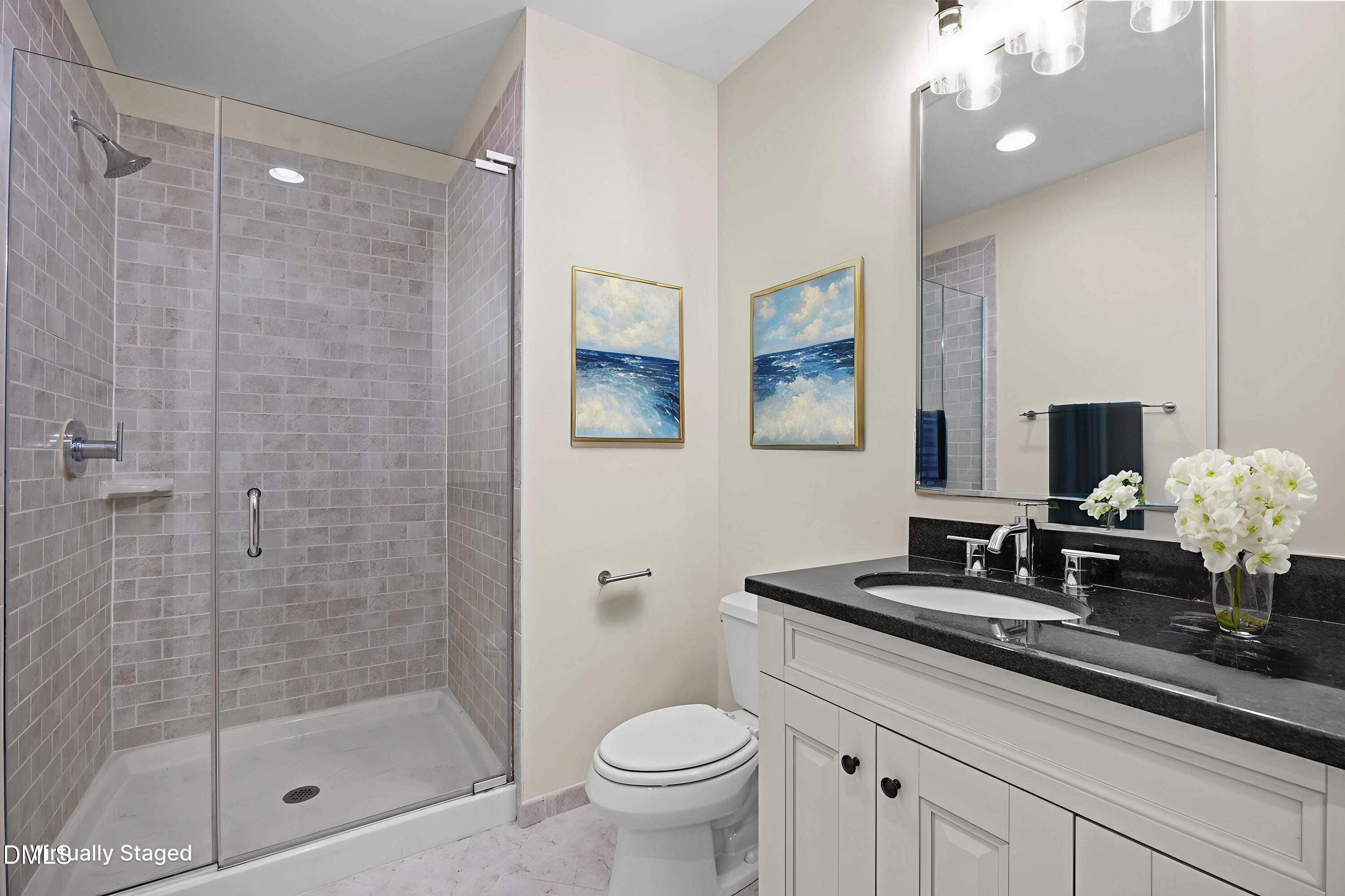 400 West North Street, Unit 814 Raleigh, NC 27603 - Photo 13 of 45 a bath room with a toilet a sink and a mirror
