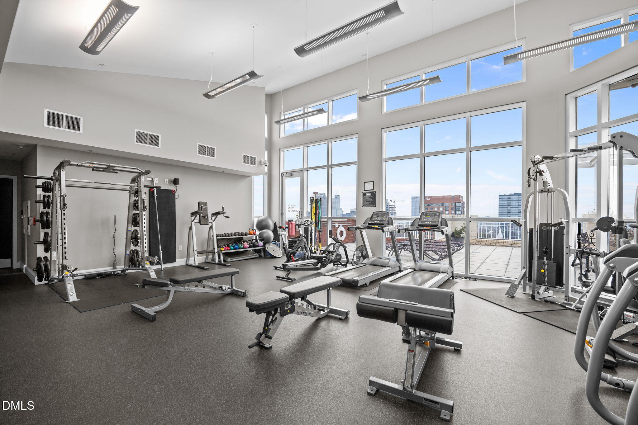 400 West North Street, Unit 814 Raleigh, NC 27603 - Photo 33 of 45 a view of a room with gym equipment