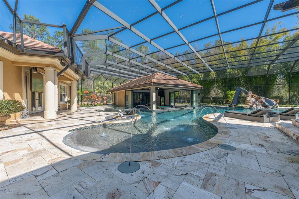 695 Southeast 47th Loop Ocala, FL 34480 - Photo 54 of 79 a view of a patio with a table and chairs under an umbrella