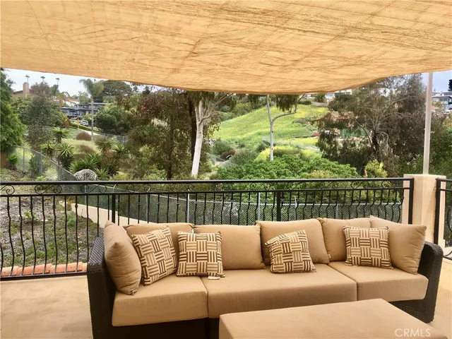 a view of a city from a balcony