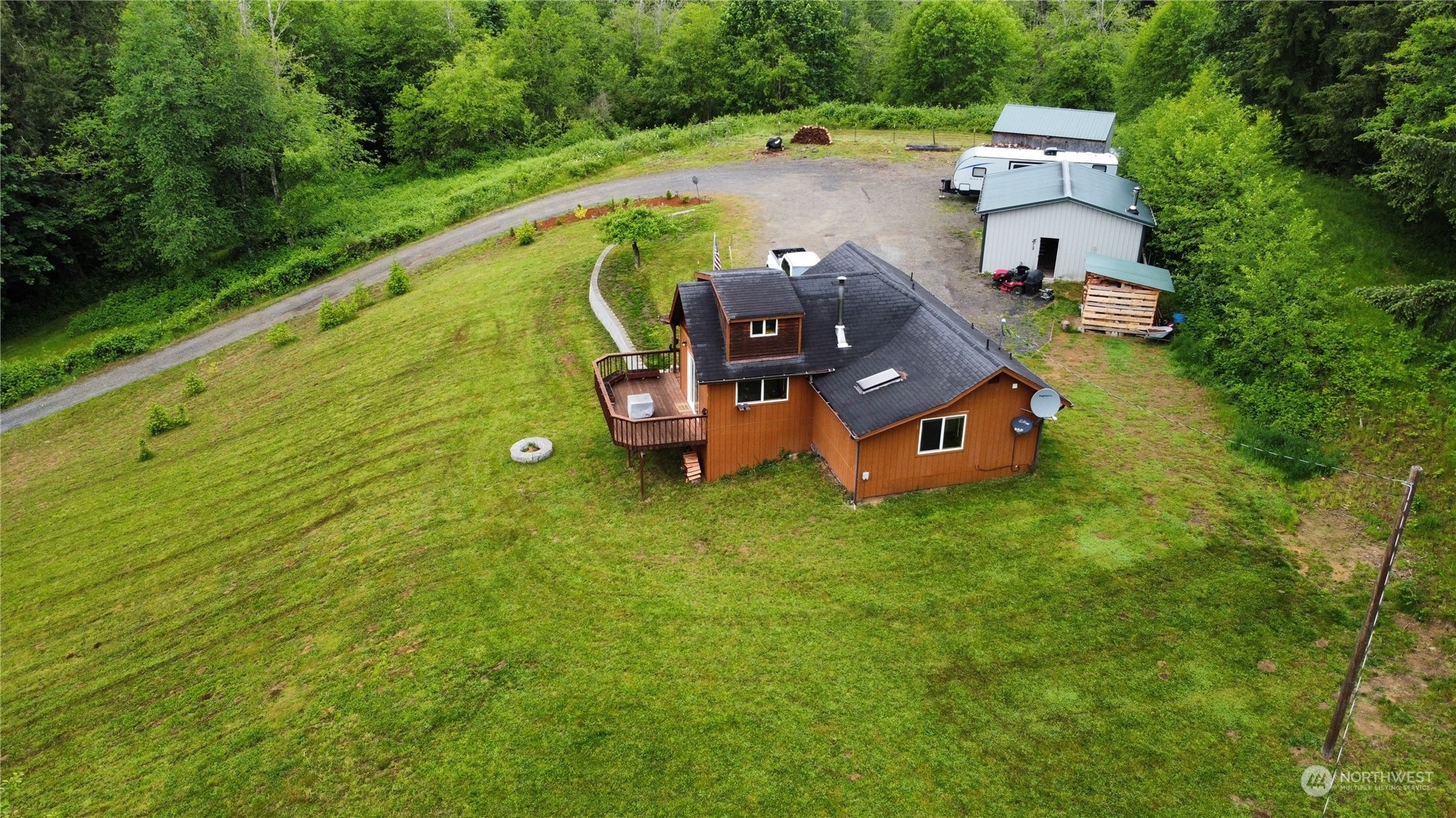 239 View Ridge Road Onalaska, WA 98570 - Photo 30 of 33 an aerial view of a house with a garden