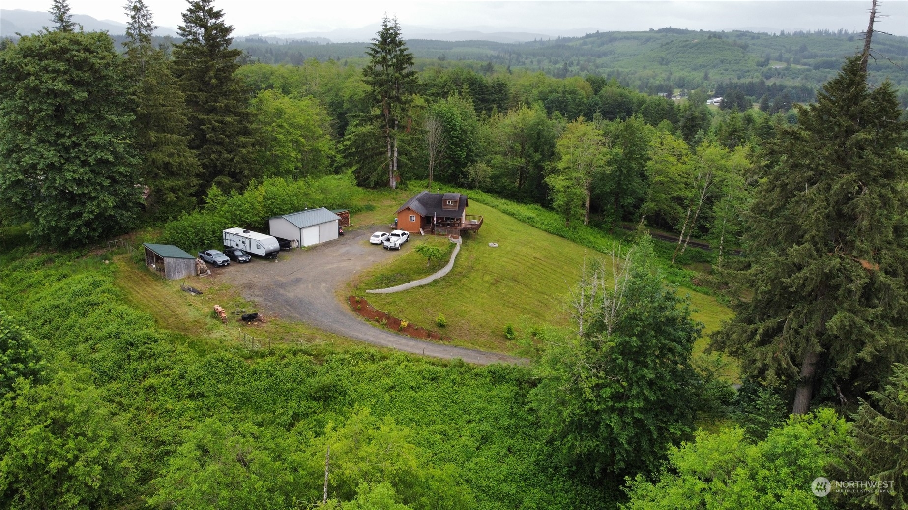 239 View Ridge Road Onalaska, WA 98570 - Photo 32 of 33 an aerial view of a house with a yard