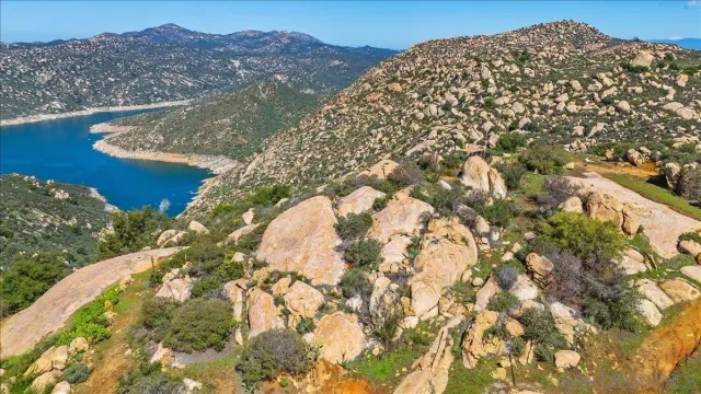 a view of lake and mountain