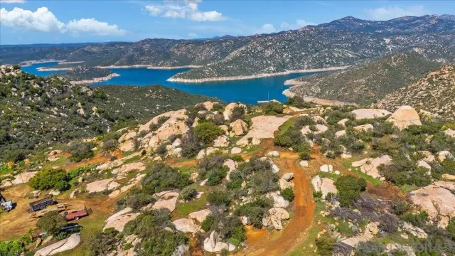 a view of lake and mountain
