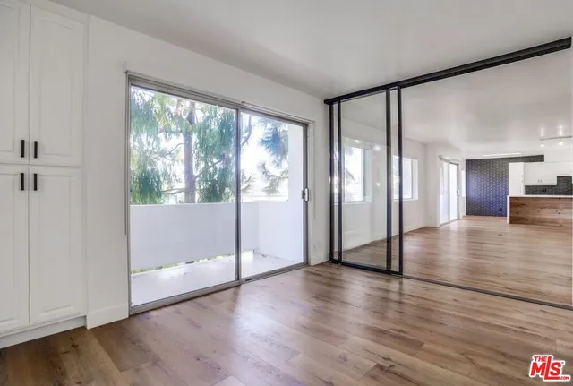a view of a potted plant in front of a door