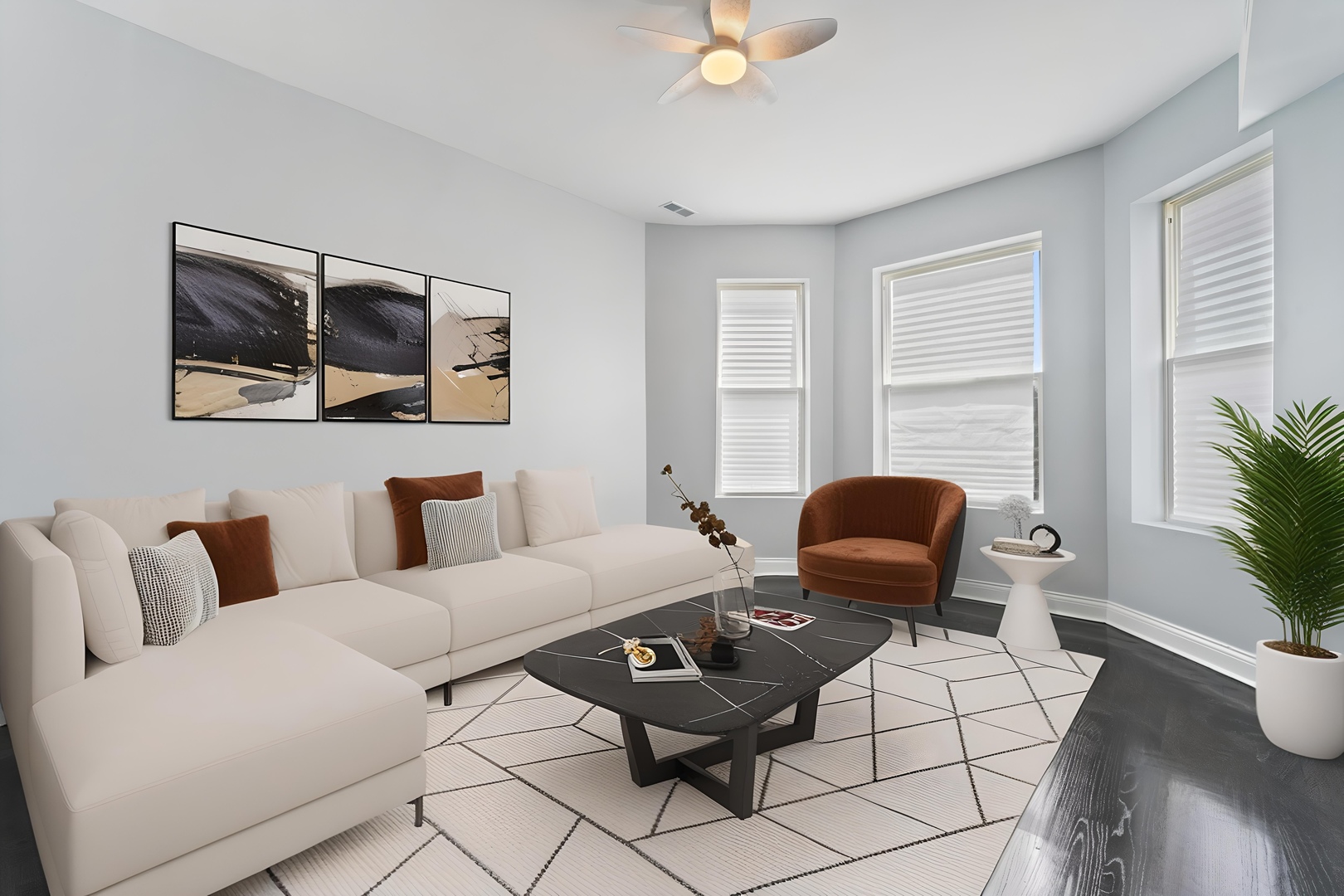 4718 West Monroe Street Chicago, IL 60644 - Photo 3 of 13 a living room with furniture and wooden floor