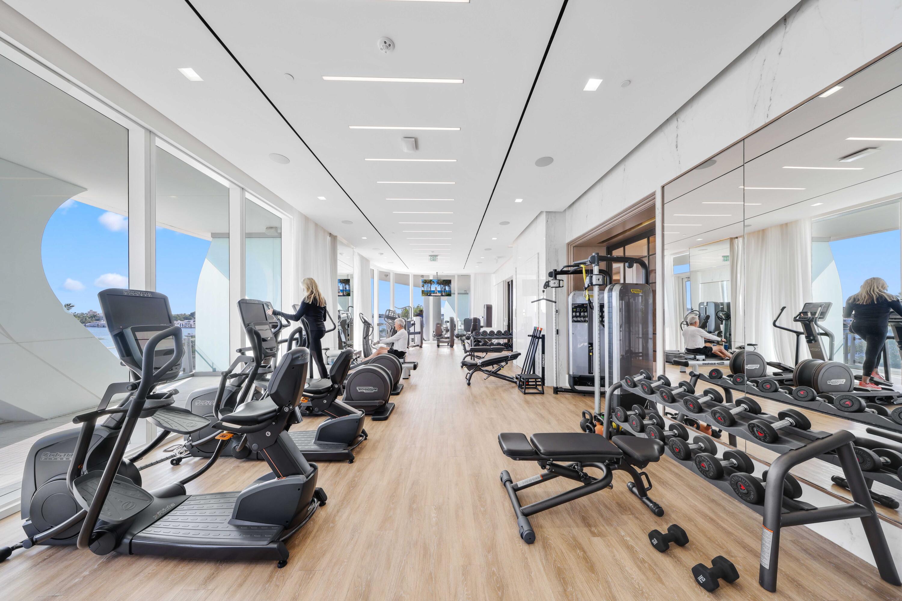 1100 South Flagler Drive, Unit 1801 West Palm Beach, FL 33401 - Photo 48 of 56 a view of a room with gym equipment