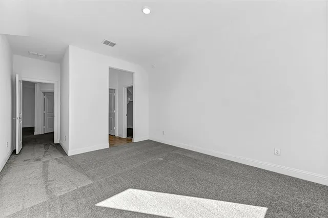 an empty room with closet