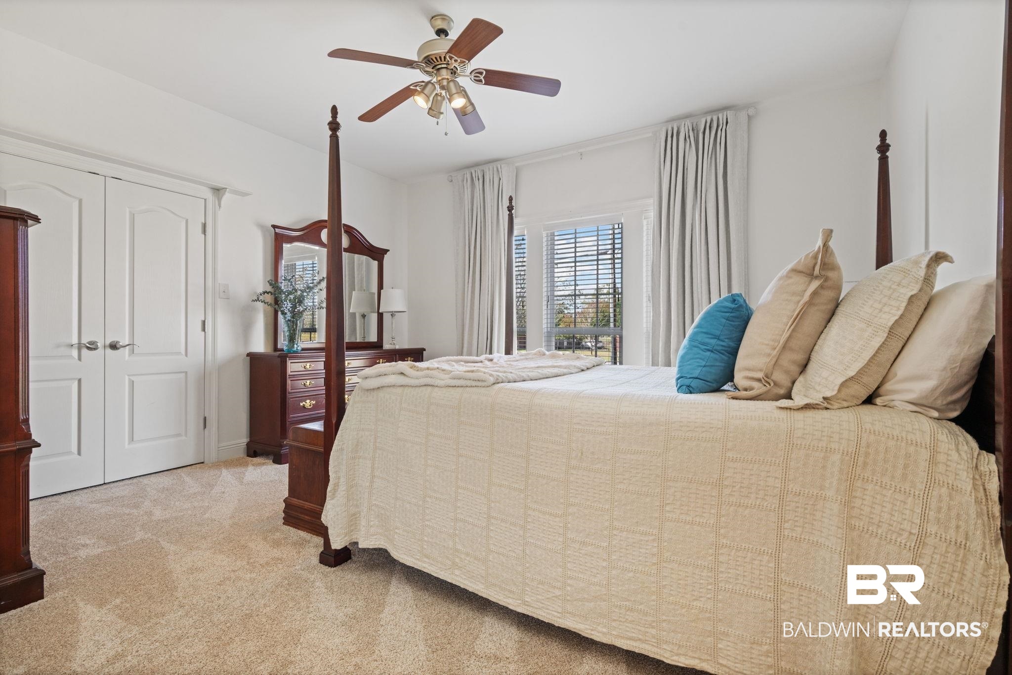 4771 Pecan Ridge East Mobile, AL 36619 - Photo 34 of 48 Bedroom with light colored carpet and ceiling fan