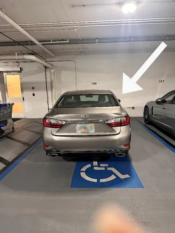 a car parked in a garage