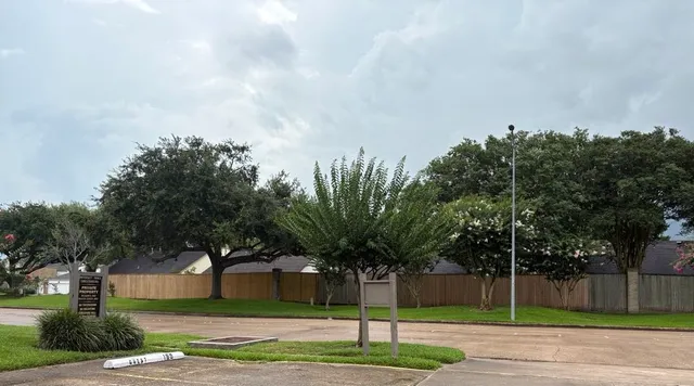 a view of a yard in front of a house