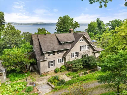 an aerial view of a house