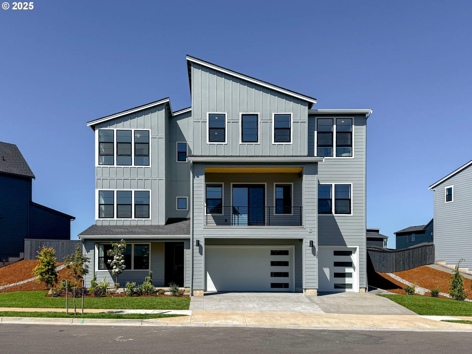 a front view of a building with street