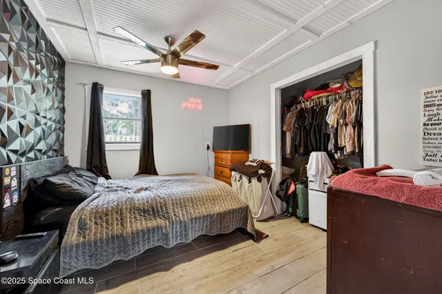 a view of a swimming pool with a garden