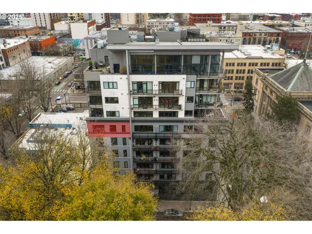 a view of a city that has tall buildings