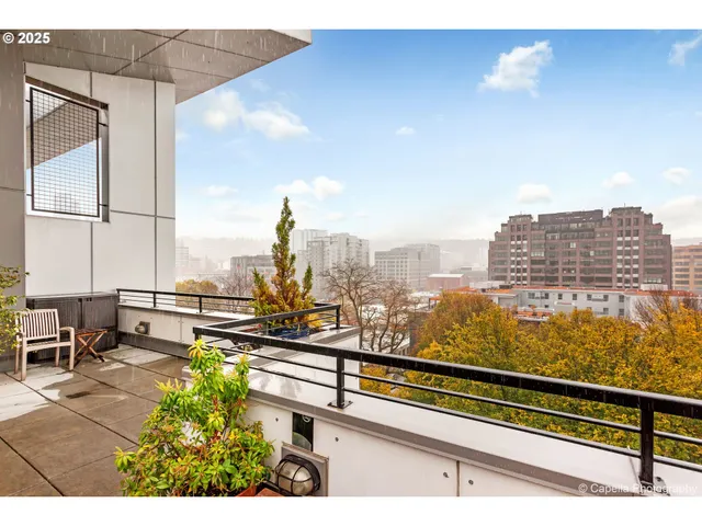 a view of city from a terrace
