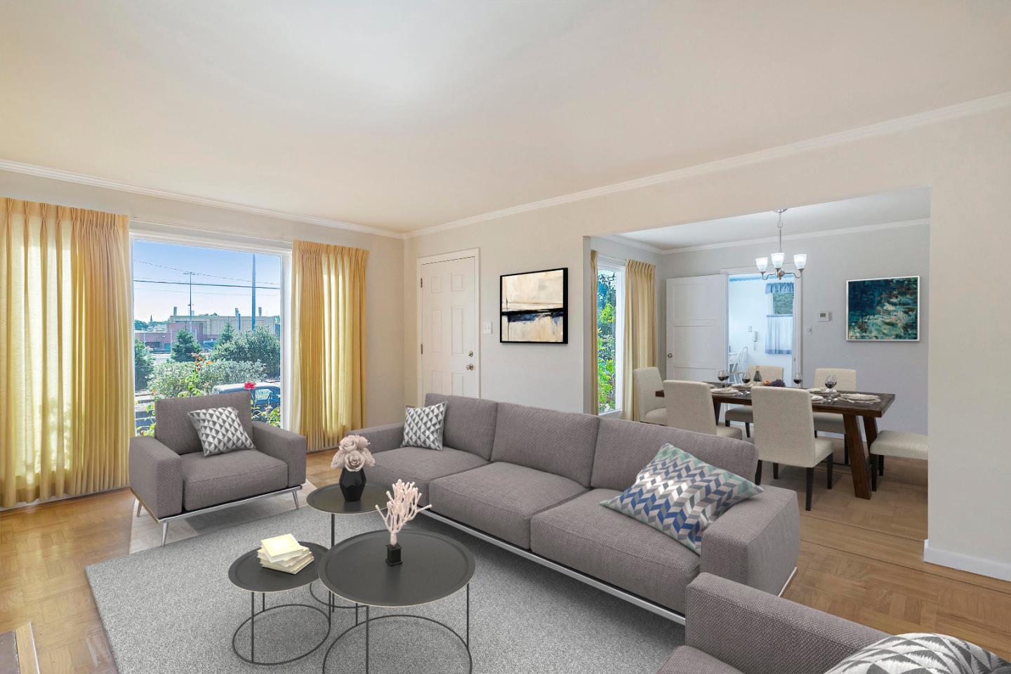 508 Park Boulevard Millbrae, CA 94030 - Photo 3 of 24 a living room with furniture and a large window
