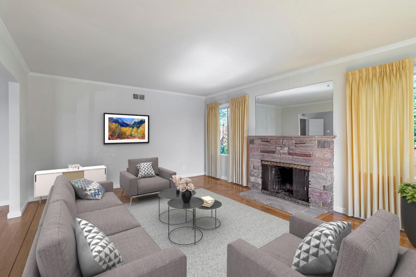 508 Park Boulevard Millbrae, CA 94030 - Photo 5 of 24 a living room with furniture and a fireplace