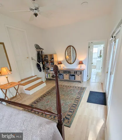 a living room with a rug